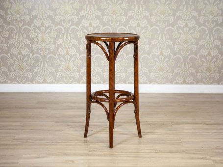 Thonet-Stylized Beech Wood Bar Stool, Circa 1980-1990