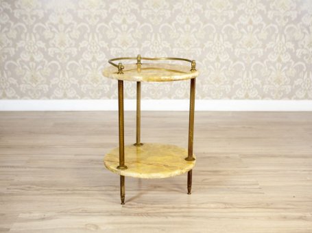 Round Onyx Side Table from the 1960s