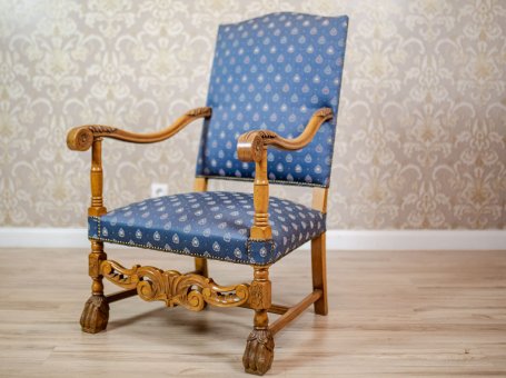 Stylizowany, rzeźbiony fotel/tron