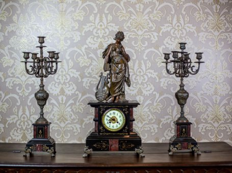 19th-Century S. Marti & Cie Mantle Clock Set