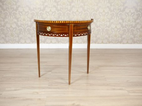 Semi-Circular Mahogany Wall Table from the 20th Century