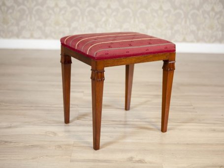 Upholstered Mahogany Stool from the 20th Century