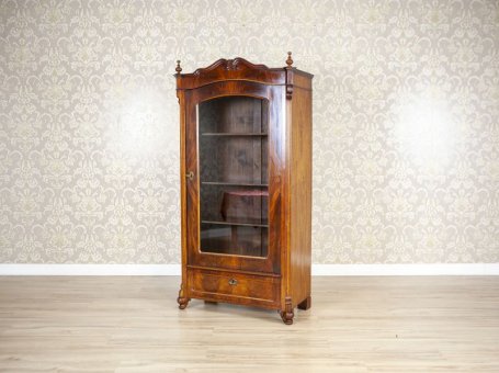 Mahogany Wood & Veneer Display Cabinet/Bookcase Circa 1890