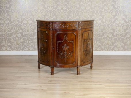 English Empire-Style Oak Cabinet from the Late 19th Century