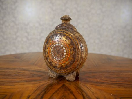 Ornately Decorated Wooden Water Bottle
