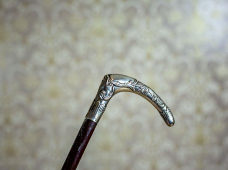 Antique Cane with a Silver Handle
