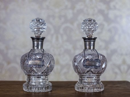 Pair of Crystal Liquor Decanters