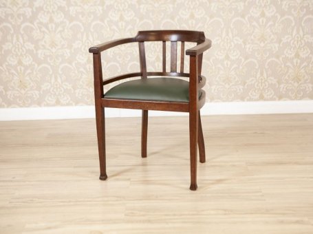 Oak Armchair with Leather Seat