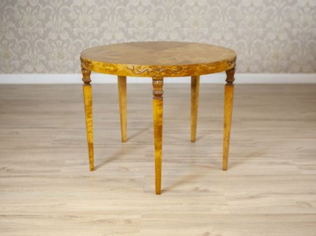 Birch Veneer Round Coffee Table Circa 1930