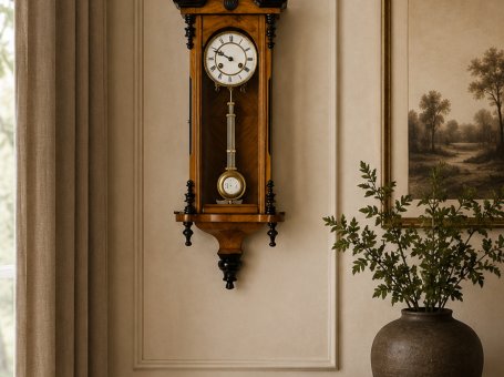 Antique Viennese Wall Clock, Late 19th Century