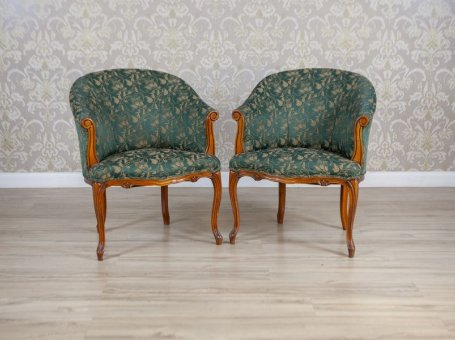 Pair of Rococo Revival Stylized Armchairs From the 1970s-1980s