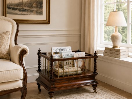 Antique Rosewood Magazine Rack from the Late 20th Century