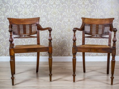 Two Antique Rattan Armchairs