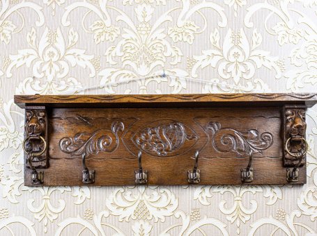 Oak Coat Rack from the Early 20th Century