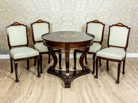 Styled Round Table with Chairs Circa 1950