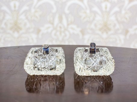 Two Crystal Ashtrays