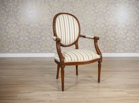 French Louis XVI Mahogany Armchair from the Early 19th Century