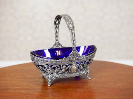 Srebrny koszyk na owoce/ żardiniera z 1928 roku