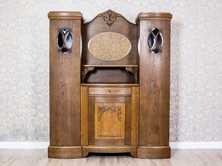 Art Nouveau Oaken Cupboard, Circa 1910