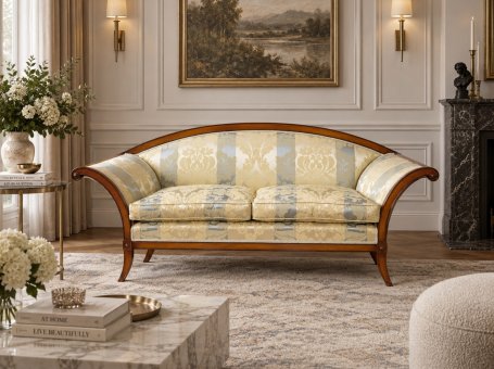 Mid-20th Century Biedermeier Style Walnut Two-Seat Sofa