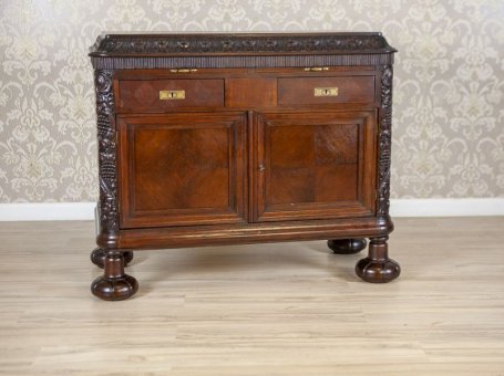 Early-20th Century Oak Commode with Drawers