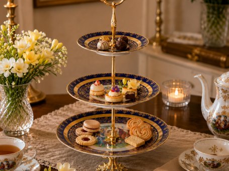 Bohemia Three-Tiered Epergne, Czechoslovakia