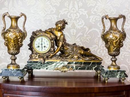 19th-Century Signed Mantel Set