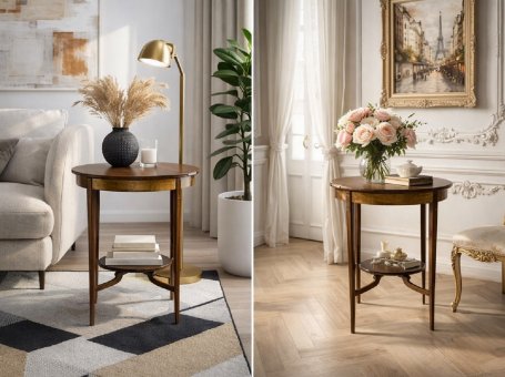 Owalny stoliczek z XIX wieku