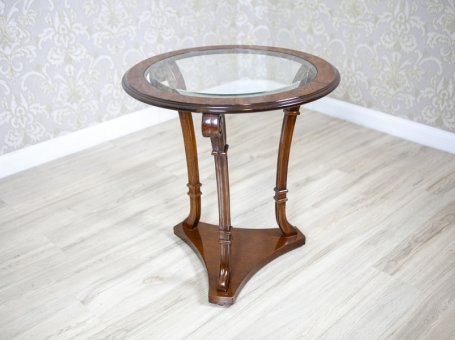 Round Side Table with Glass Top