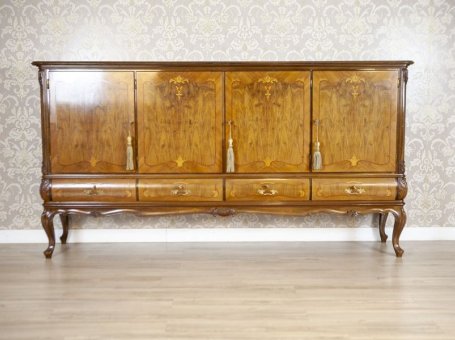 Inlaid Walnut Living Room Cabinet from the Middle 20th Century