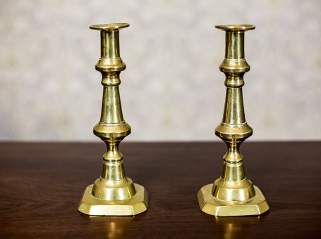 Two Brazen Candle Holders