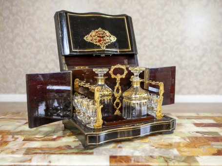 19th-Century Rosewood Liquor Case in the Style of Napoleon III