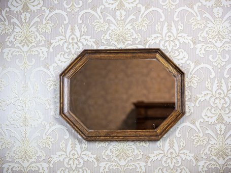 Mirror from the Interwar Period in an Oak Frame