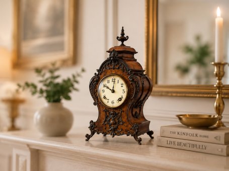 Lenzkirch Mantel Clock Circa 1895-1900 in Walnut Case
