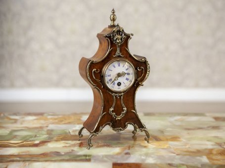 Lenzkirch Mantel Clock from the Early 20th Century in Walnut Case