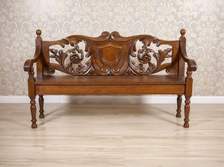 Elaborately Carved Bench from the Early 20th Century