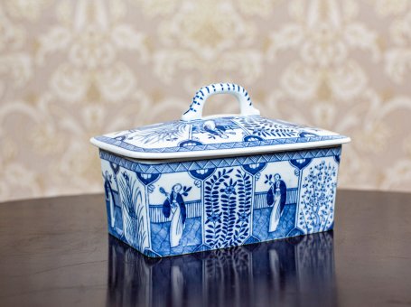 Painted Ceramic Butter Dish