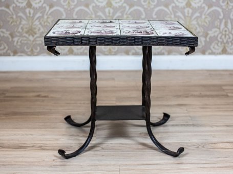 Metal Console Table with Ceramic Top