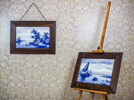 Pair of 19th-Century Faïence Paintings from Delft