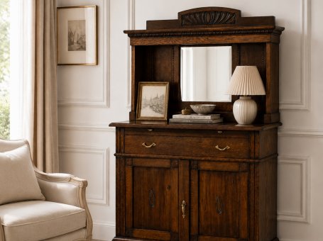 Oak Wood & Veneer Sideboard from the Interwar Period