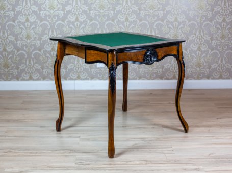 Louis Philippe Walnut Wood & Veneer Card Table from the 19th Century