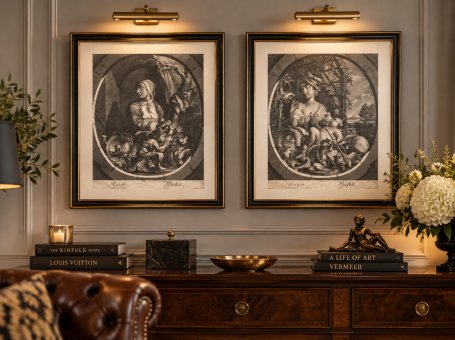 18th-Century Set of Engravings Signed by M. E. and J. J. Ridinger