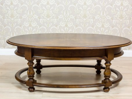 Oval, Intarsiated Sofa Table