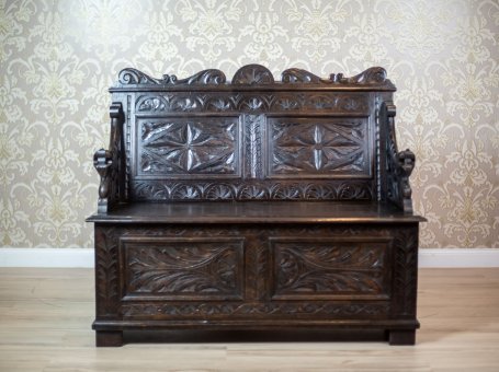 Carved Oak Bench from the 19th Century