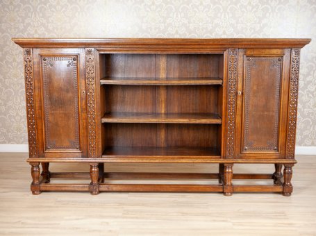Sturdy Oak Bookcase from the 1940s