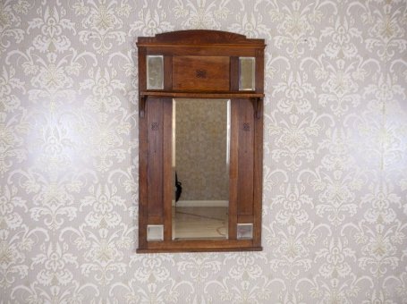 Art Nouveau Wall Mirror in Oak Frame, Early 20th Century