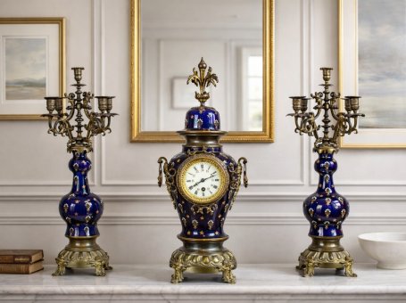 Garnitur kominkowy z XIX wieku