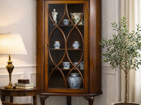 Late 19th Century English Corner Display Cabinet
