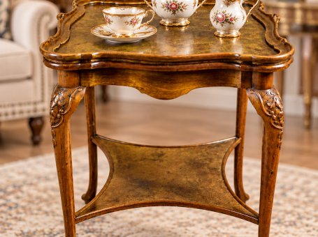 Coffee Table with a Tray in a Queen Anne Style