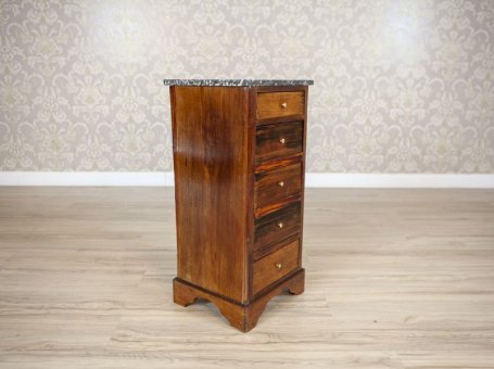 Small Biedermeier Dresser Circa 1930 with Marble Top